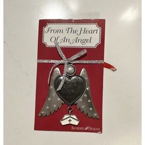 Banberry Designs Nurse Angel Hanging Ornament Nurses Are All Heart Gift Decor
